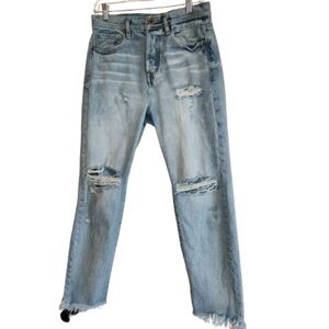 Parasuco Alexa Fit High Rise Tapered Leg Jeans Size 30 Distressed Button Fly